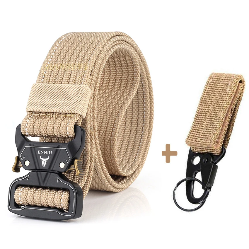 Khaki Belt Match 12 цветов нейлоновый ремень армейский тактический ремень мужские военные боевые ремни сбивающие аварийный пояс для выживания тактическое снаряжение Прямая поставка - Цвет: Khaki Belt Match