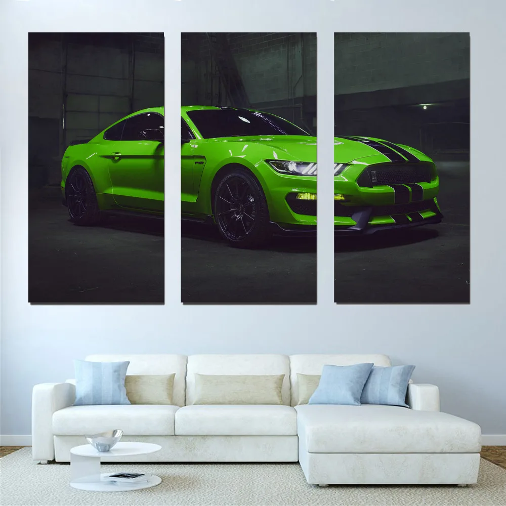 Прямая доставка 3 Панели печатная живопись автомобиля картина холст искусство