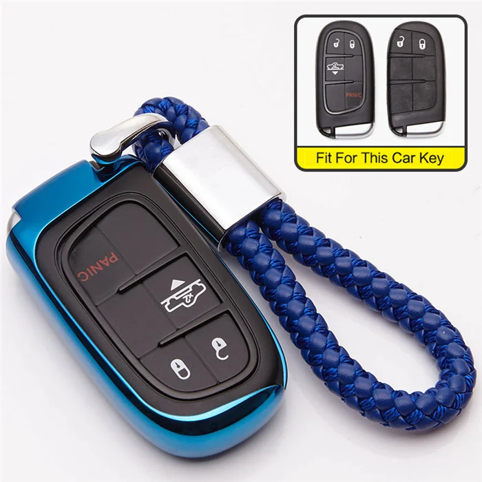 blue with holder Для Fiat Tipo Toro 500X nuovo Grazie TPU автомобильный чехол для ключей держатель для Fiat Freemon брелок автомобильные аксессуары для Jeep для Dodge - Название цвета: blue with holder