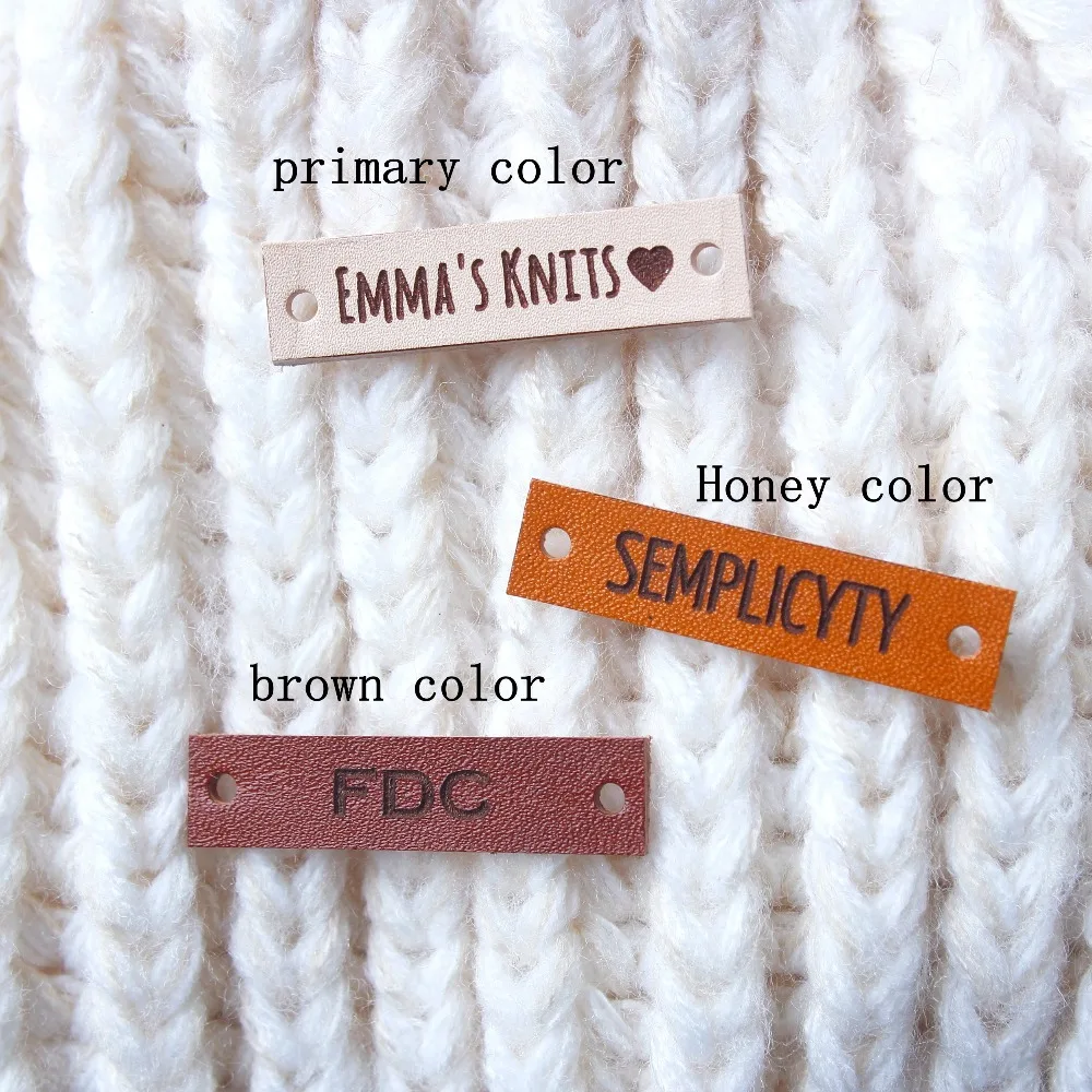 Custom Labels Leather Tags personalized tags knit labels Name Handmade Personalized Product (PB1510) | Дом и сад