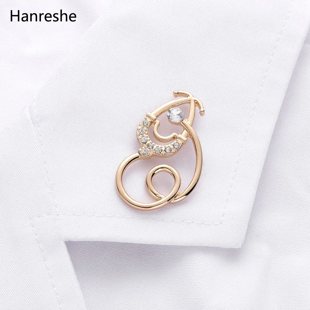 Новинка стетоскоп Броши золотого цвета подарок для доктора/Медсестры