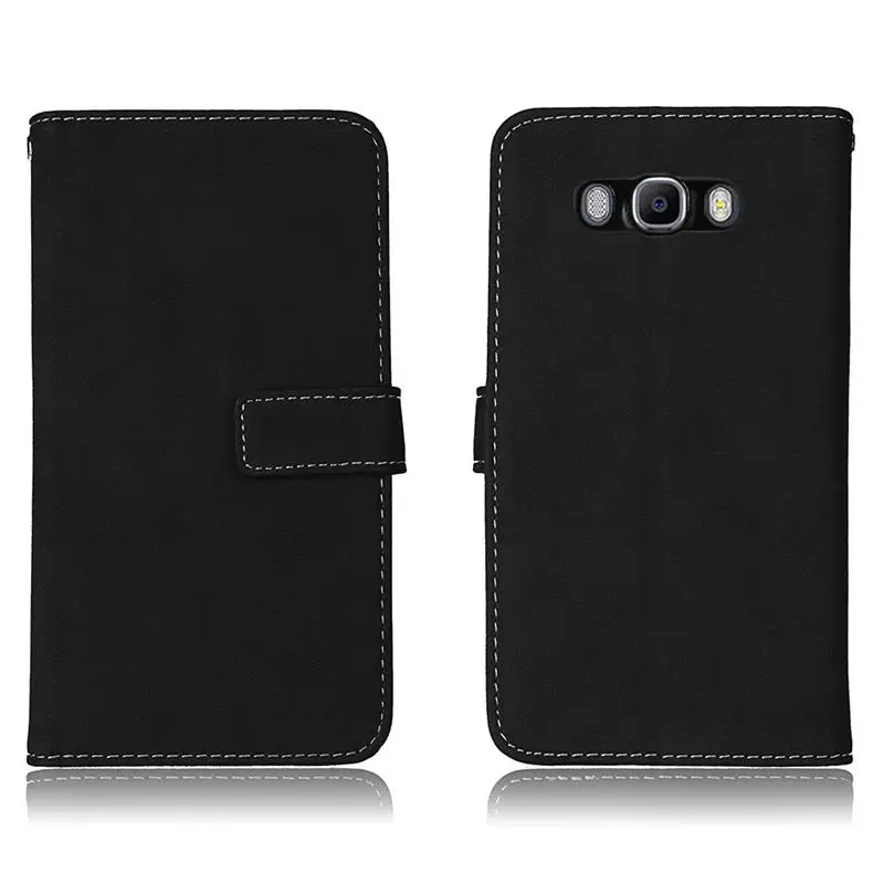 Кожаный чехол с отделением для карт для samsung S9 S8 Plus S6 S7 Edge J3 J5 J7 Note 9 8 откидная крышка для iPhone XS Max XR X 6 7 8 Plus - Цвет: Черный