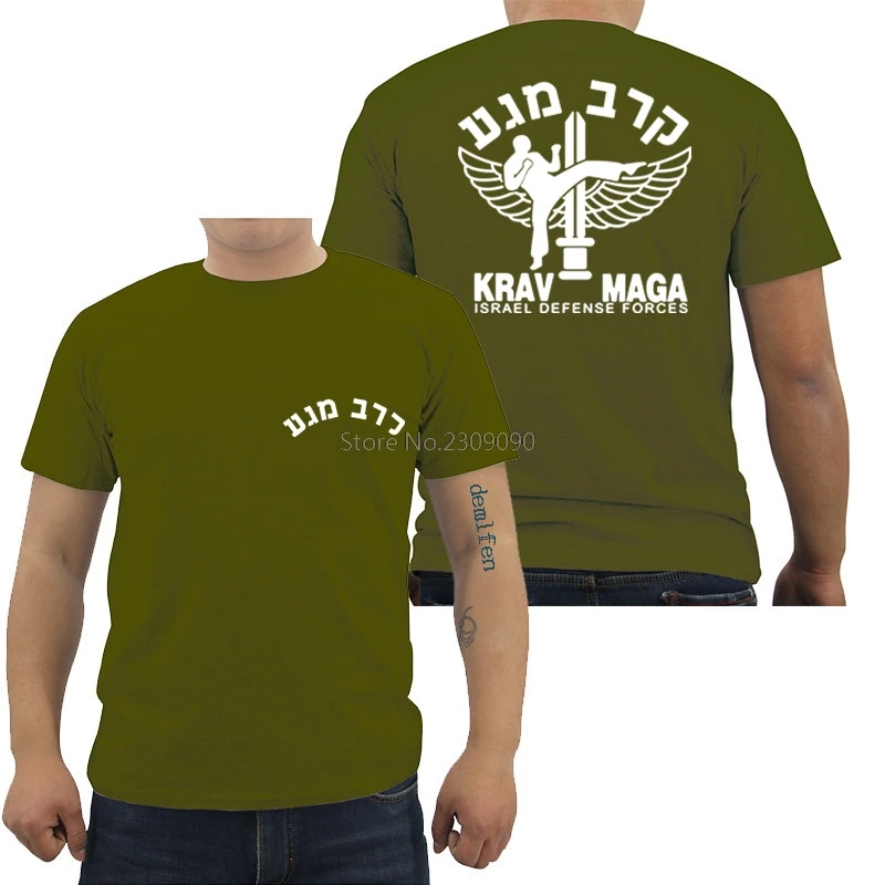 Army green Israel Krav Футболка "мага" Мужская модная хлопковая футболка с коротким рукавом повседневные Хип-хоп футболки Harajuku уличная одежда для фитнеса - Цвет: Army green