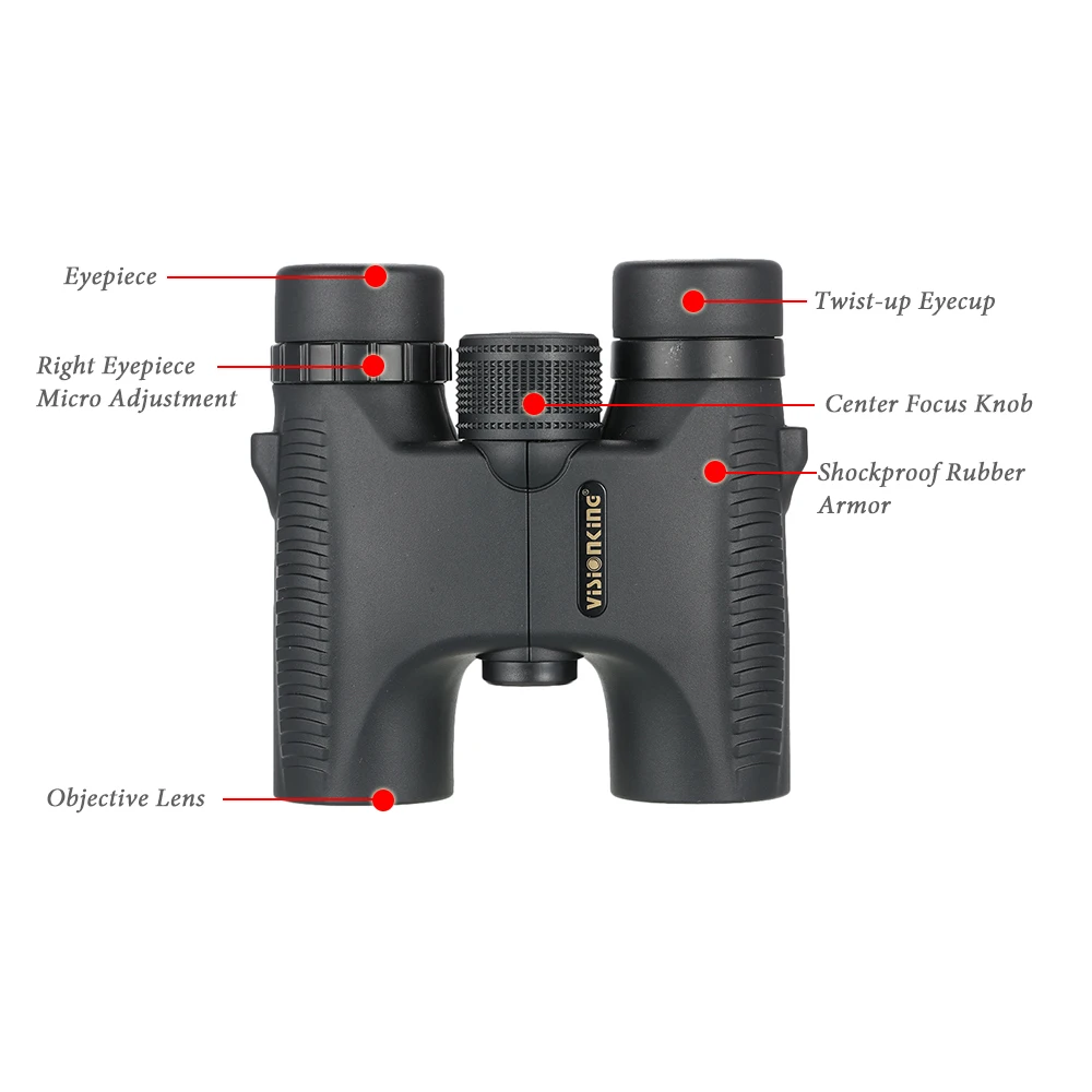 Водонепроницаемый компактный бинокль Visionking HD 10X26 BaK4 широкоугольный