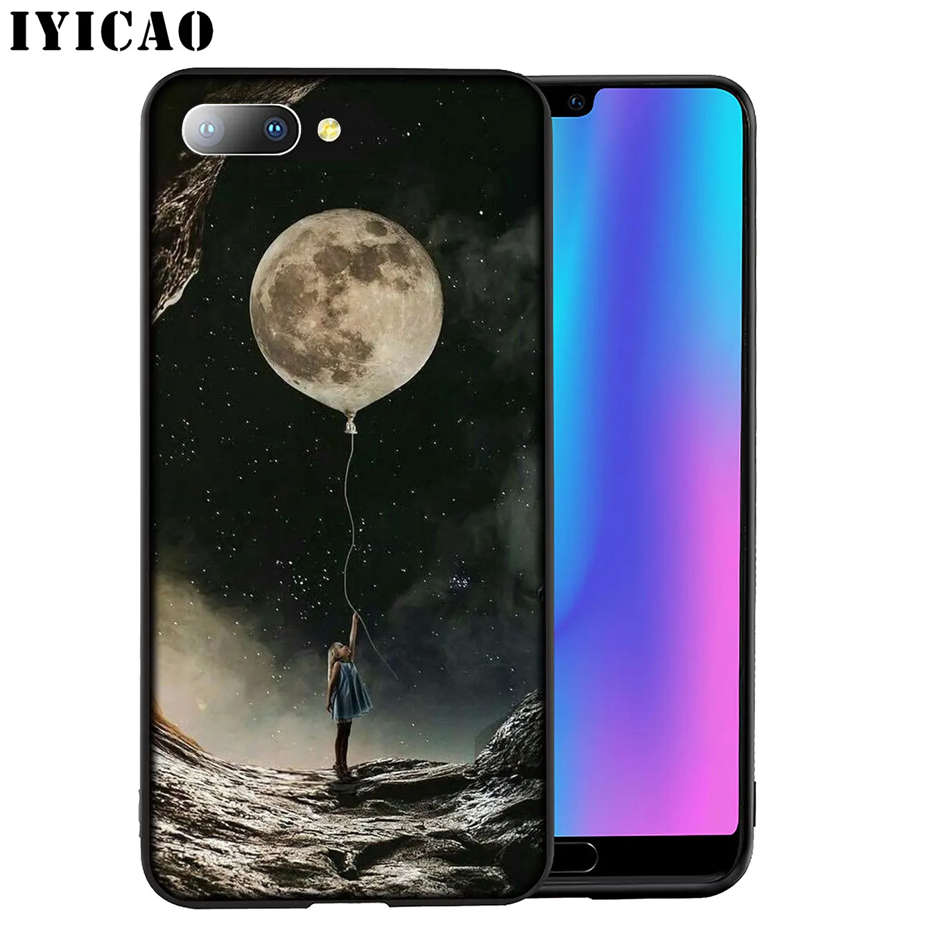 IYICAO Space Moon Astronaut Milky Way Soft Phone Case for Huawei Mate 30 20 10 Pro Nova 5I 5T 5 4 4E 3i 3 2i Lite Smart |