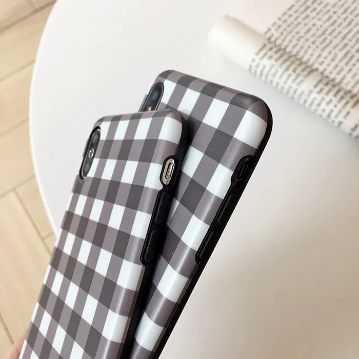 Gimfun Simple Gray Plaid Phone Case Vintage Art Grid for Iphone 6s 7plus 8 X Xs Max Soft Tpu Shell Back Cover | Мобильные телефоны