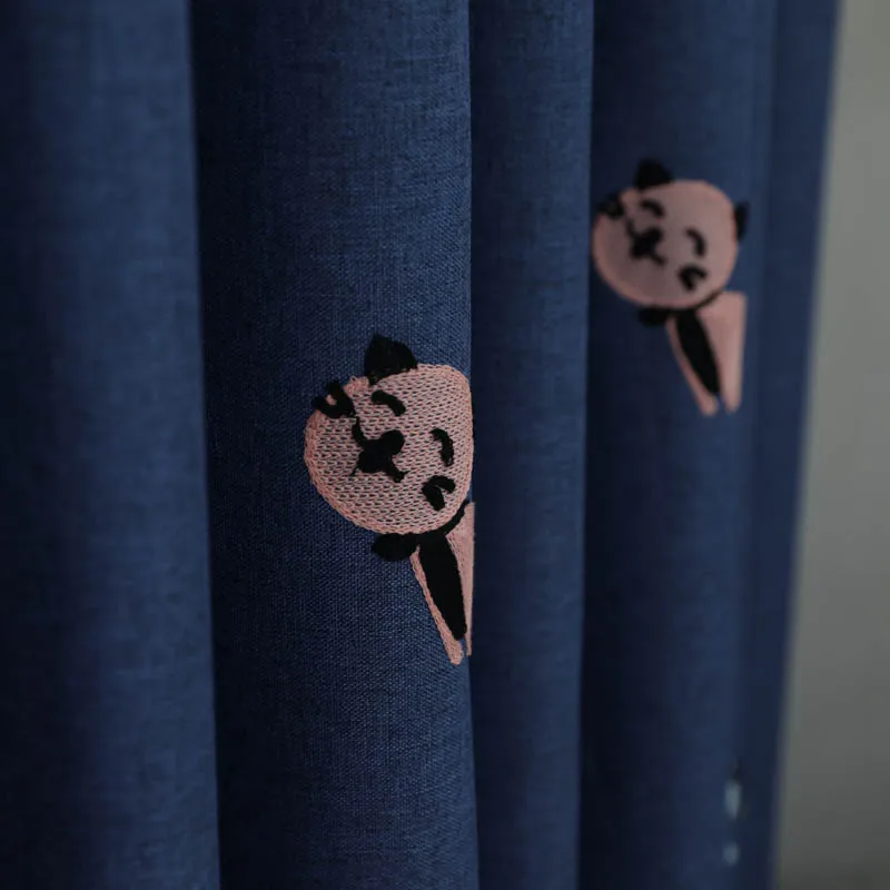dark blue cloth Милые затемненные шторы с котом для гостиной шторы из тюля для спальни оконные шторы для спальни на заказ 131& 40 - Цвет: dark blue cloth
