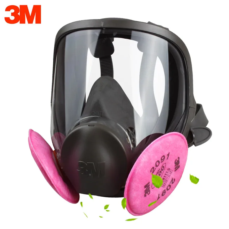 3M 6800 противогаз для всего лица, безопасный защитный респиратор, радиационный, устойчивый, исключительный 2091 P100, противомасляный, немасляный, сажевый