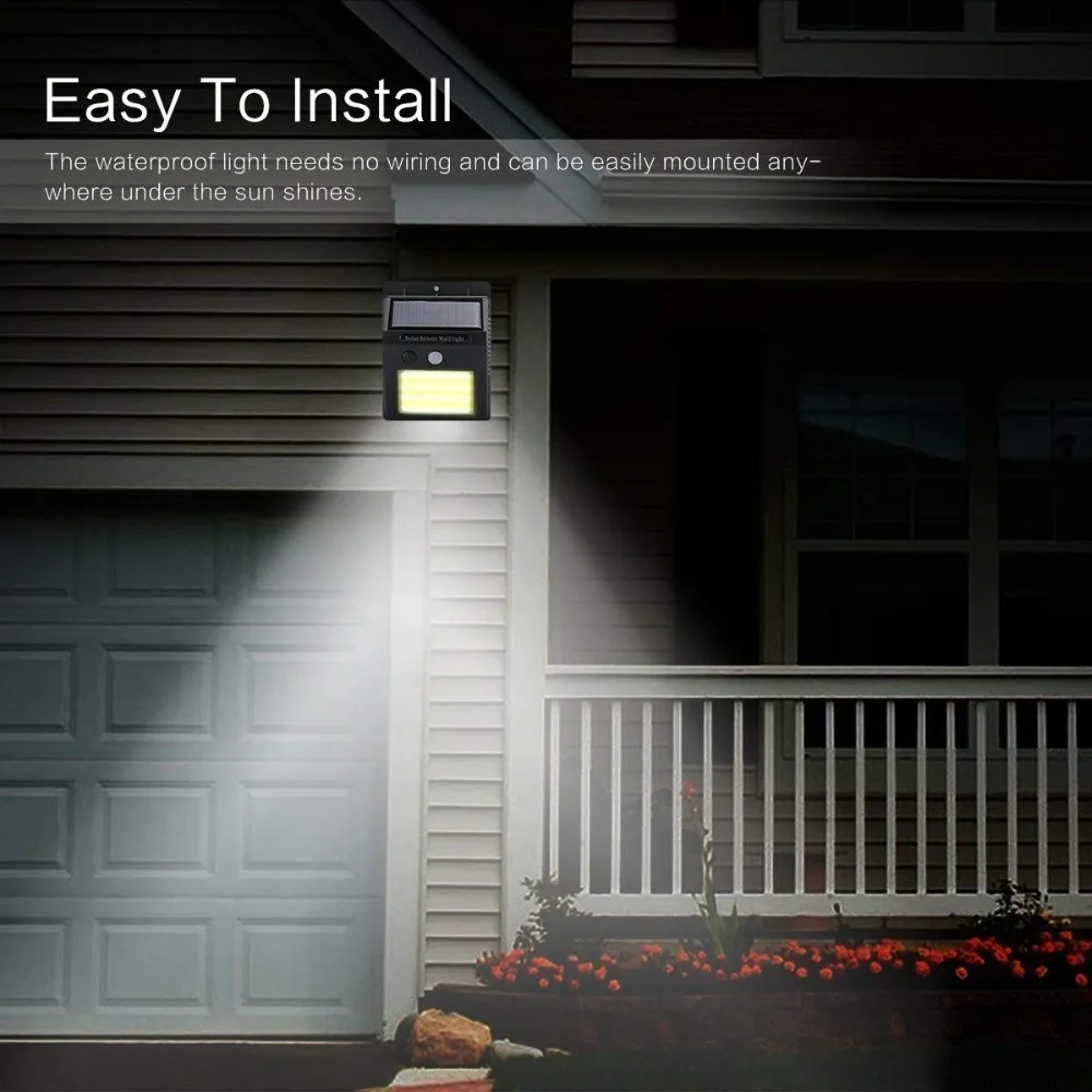 LYFS солнечные светильники Открытый водонепроницаемый 48 светодиодный COB солнечный датчик движения настенный светильник безопасности освещение для внутренний двор уличный крыша