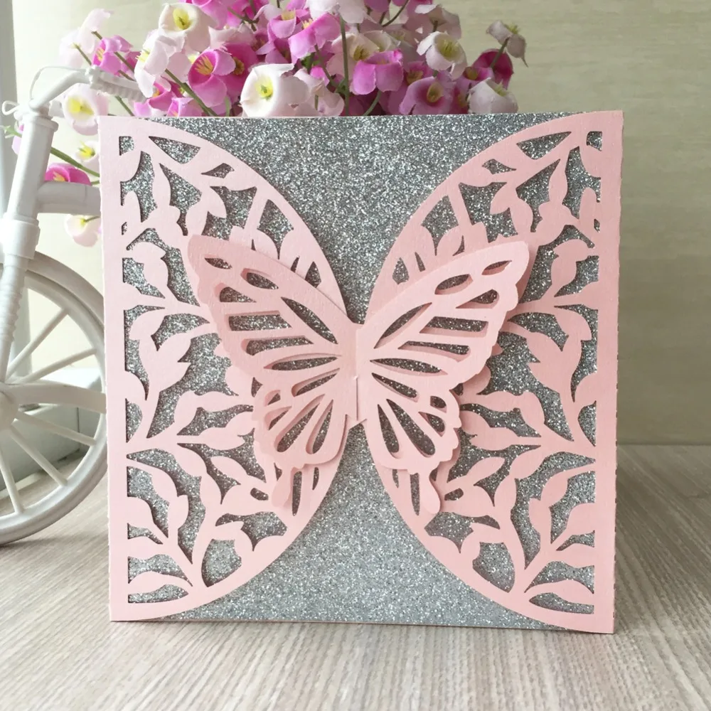 

50pcs/lot Exquisite Carved Pattern Invitations Card Event Party Supplies Wedding Card Sweet Birthday Party Decorations