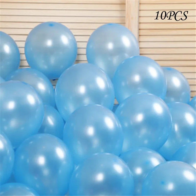 light blue 10 шт. 1,5 г латексные шары с жемчугом на день рождения 10 шт. Надувное свадебное украшение воздушные шары с днем рождения - Цвет: light blue