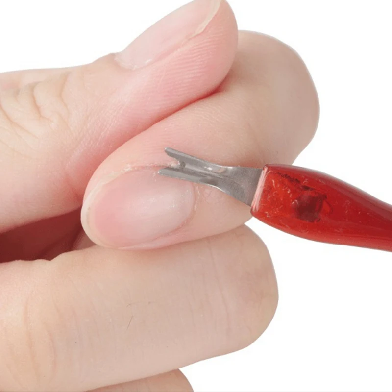 Нержавеющая сталь кутикулы толкатель Маникюр вилка инструмент обрезки мертвых
