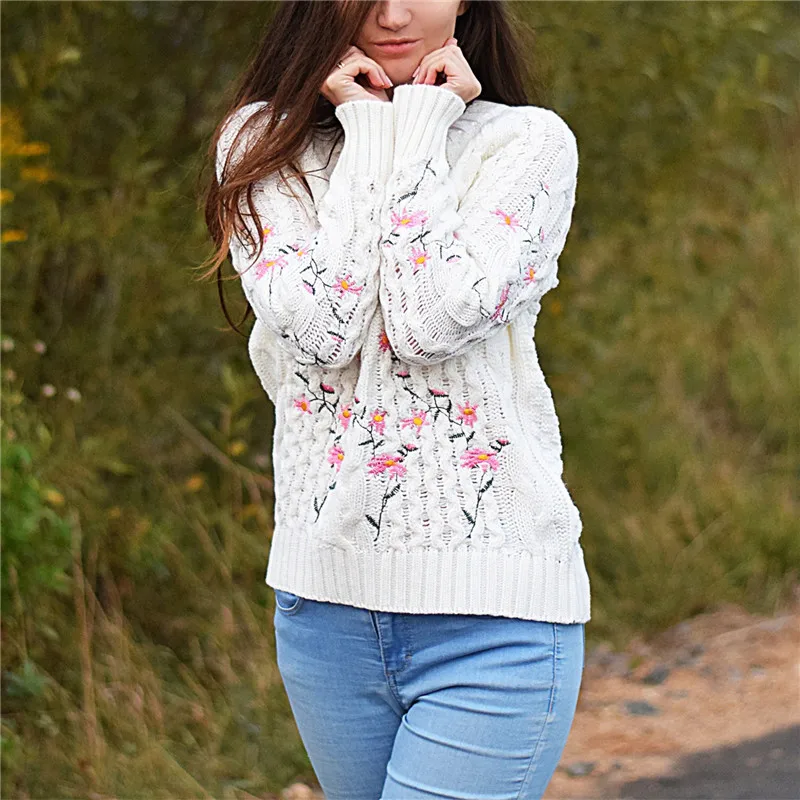 Новый Для женщин пуловер свитер 2019 Вязание теплые модные осень-зима Винтаж