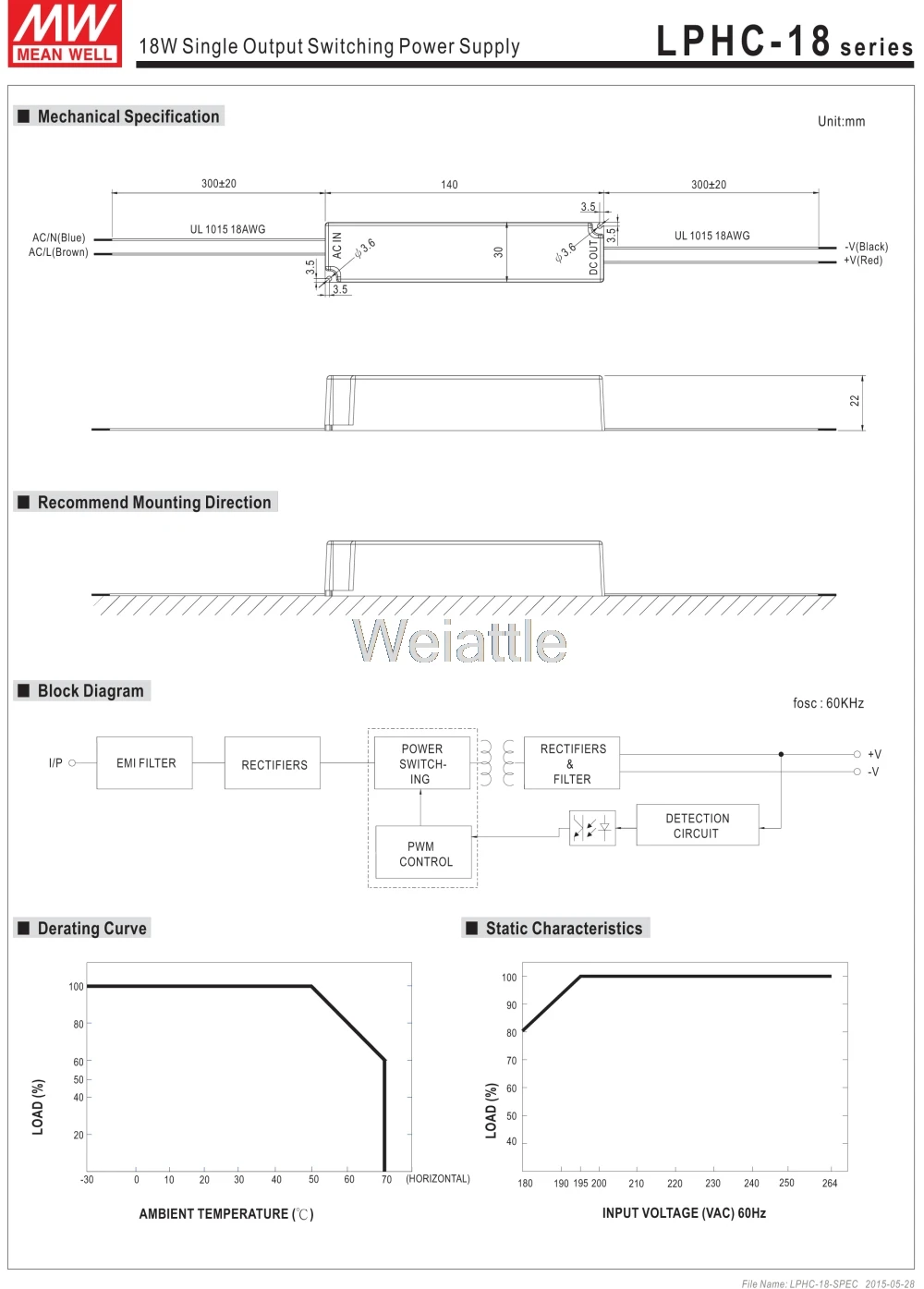 Средняя проверенный LPHC-18-700, алюминиевая крышка, 25В 700mA meanwell LPHC-18, алюминиевая крышка, 25В 16,8 W одиночный выход Индикатор переключения Питание