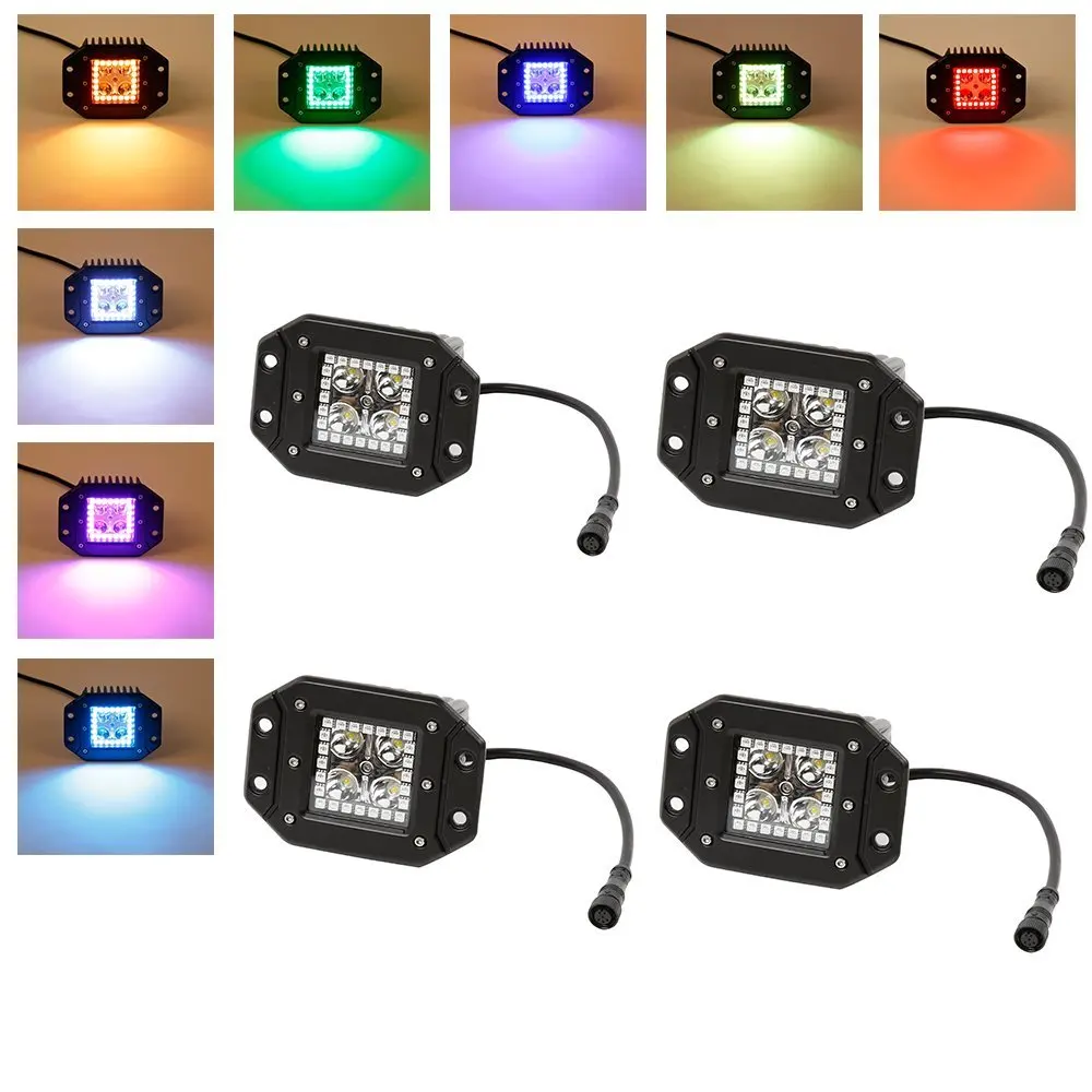 2 шт. 12 Вт Светодиодный светильник для работы с чеканкой RGB Halo грузовика трактора