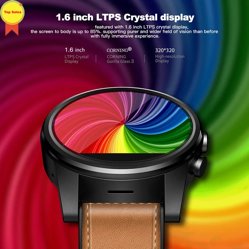 

4G Smart Watch Men Wifi GLONASS GPS Smartwatch MTK6739 16GB+1GB Quad Core 600mAh Crystal Display Watches Phone Calls smartwatch