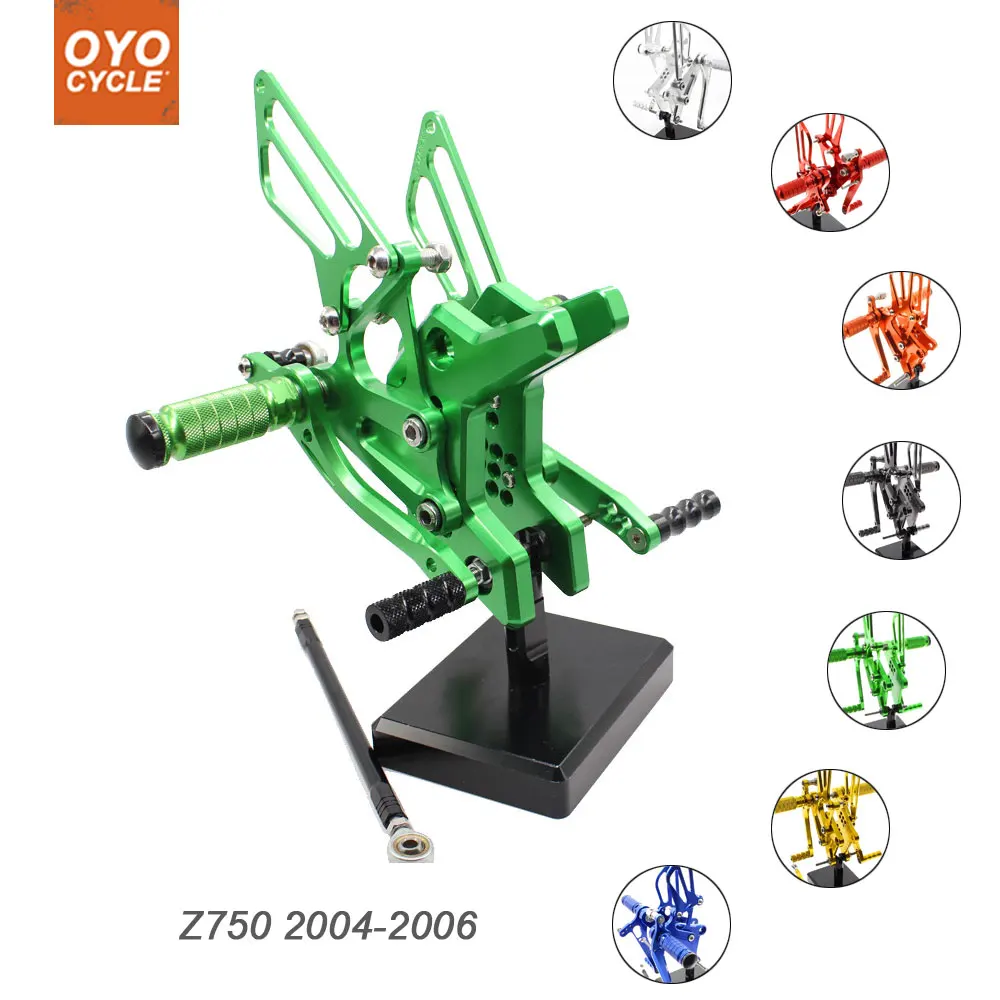 Для Kawasaki Z750 2004 2006 мотоцикл задний Набор аксессуаров CNC регулируемый подножки 2005