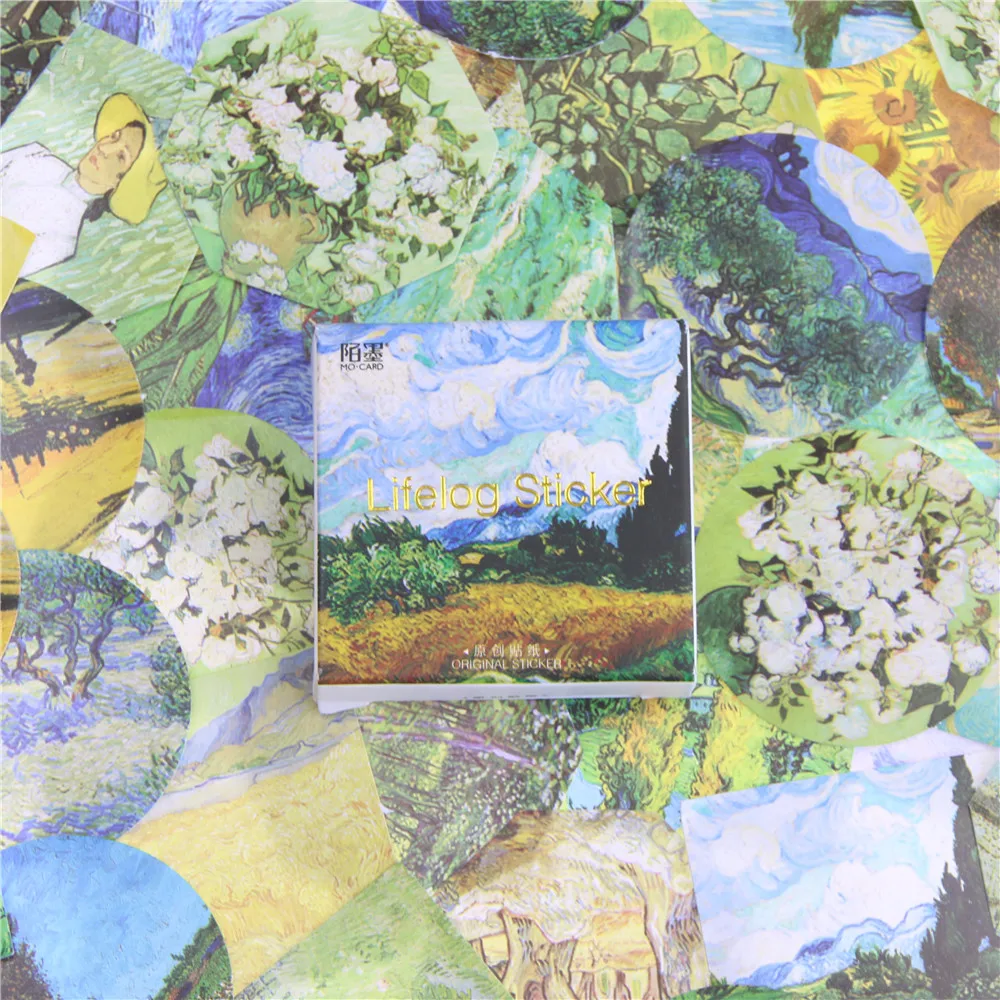 45 шт./упак. милый Ван Гог Картина маслом Мини бумажные стикеры украшения Diy Ablum