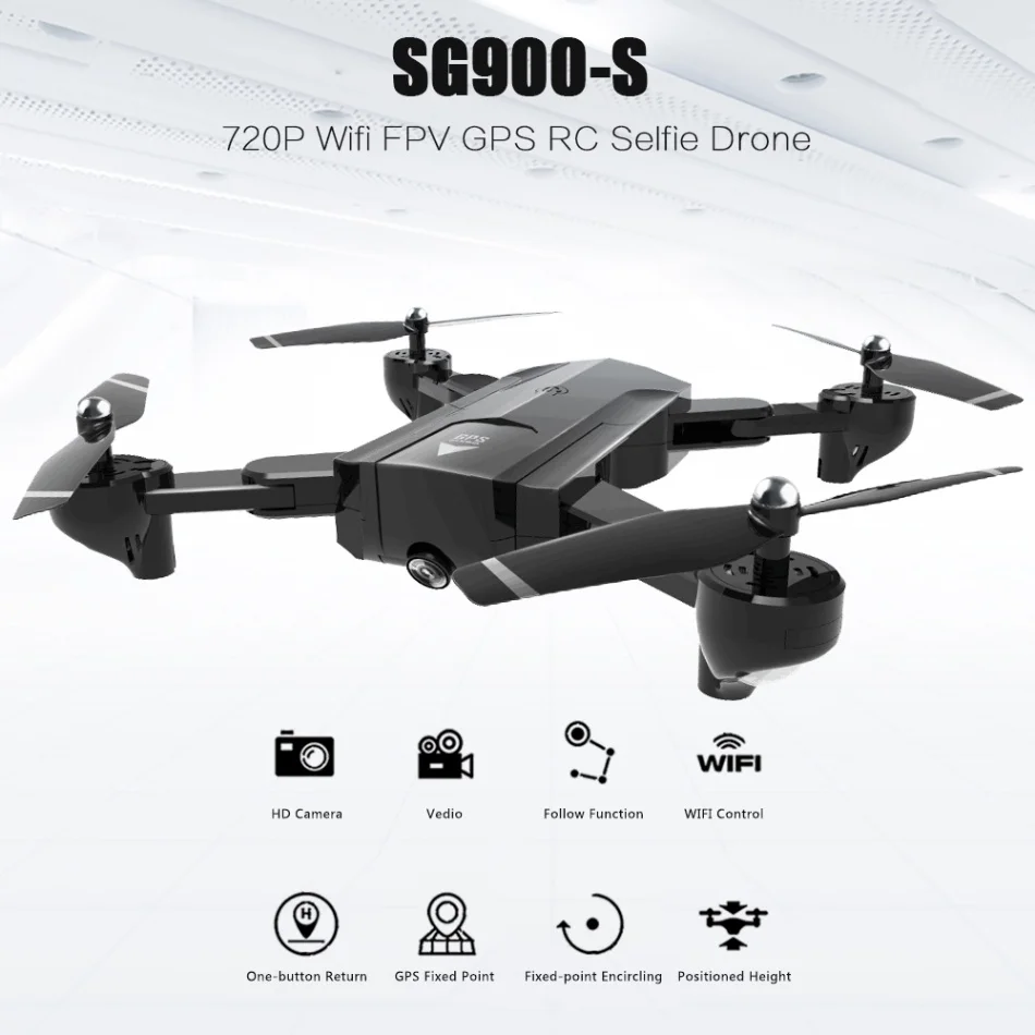 SG900 Дрон и S GPS с камерой HD 720P 1080P FPV Wifi Радиоуправляемый авто возврат следуй за мной