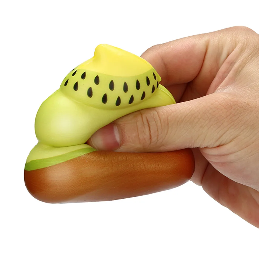 Сжимаемый мягкий Kawaii Kiwi фруктовый Poo медленно растущий крем ароматическая