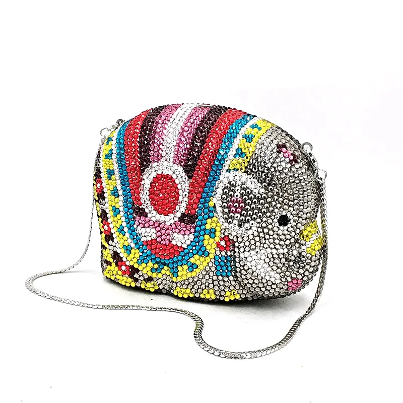 Женский клатч со стразами в виде слона |