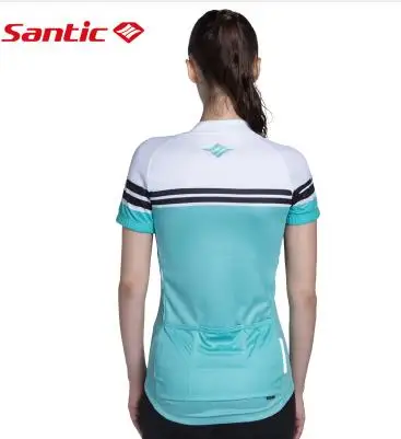 Santic женская короткая майка для велоспорта дышащая бодибилдинга фитнеса с