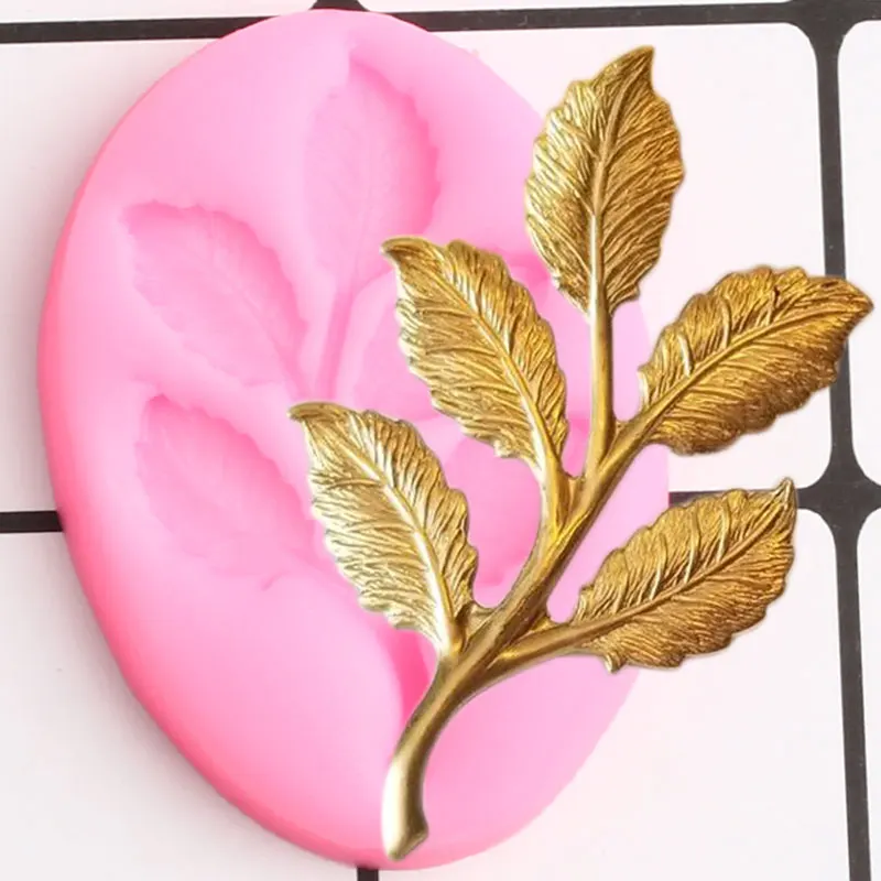 Силиконовые формы Twig Leaves листик для торта кайма мастики DIY Инструменты украшения