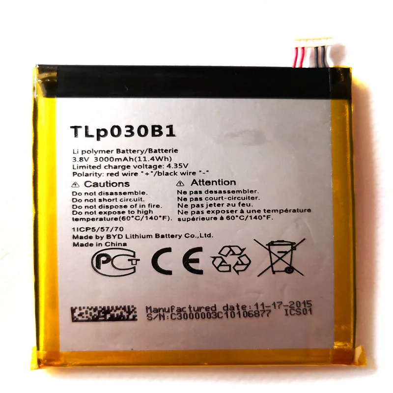 3000 мАч TLp030B1 батарея для сотового телефона Alcatel One Touch S7 / 7045Y 7045D 7045A Flash 2 7049D с