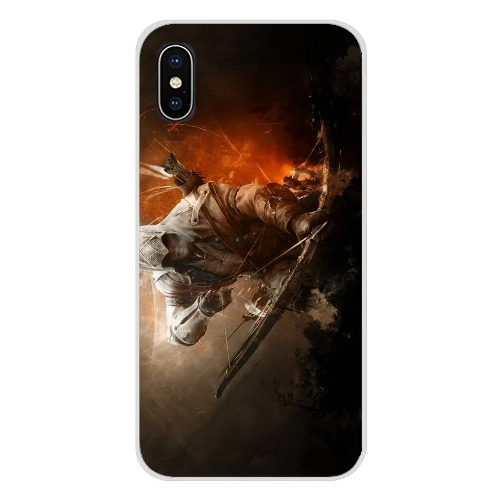 Для Apple iPhone X XR XS MAX 4 4S 5 5S 5C SE 6 6S 7 8 Plus ipod touch assasins creed классный винтажный прозрачный
