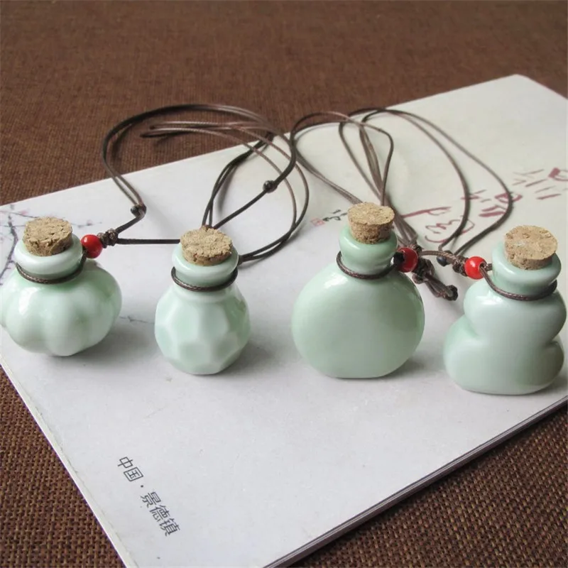 Brokenstone HOT Ceramic lovely Perfume Essence oil bottle Pendant Necklace for women jewelry trendy | Украшения и аксессуары