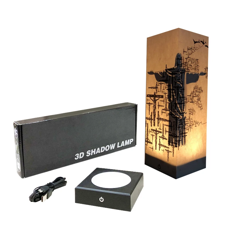 Креативный 3D ночник Jesus декоративная лампа AA USB5V Мощность теплый белый сенсорный