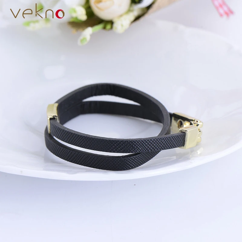 VEKNO многослойный амулет красный и черный браслет из искусственной кожи женские