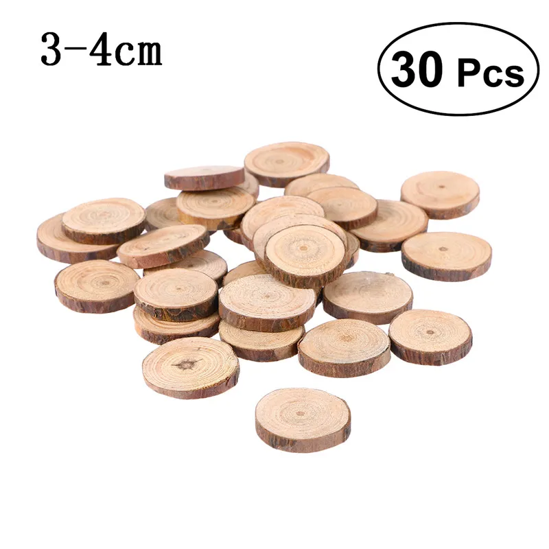 3-4cm 20шт деревянное бревно древесные срезы круглый большой деревянный диски ремесла краски Декор для DIY ремесла свадьбы Центральный(деревянный цвет - Цвет: 3-4cm