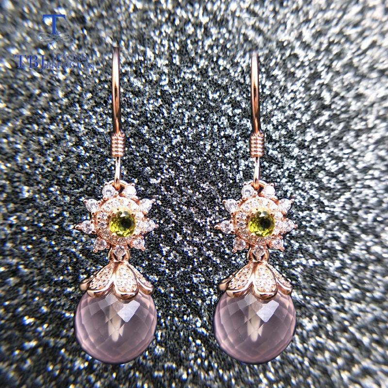 Женские серьги Крючки TBJ новые стильные с шариком из натуральной розы и