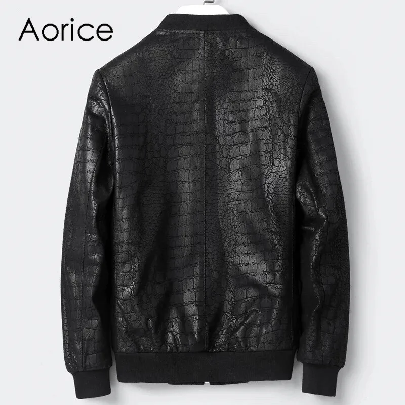 Aorice MT833 Новое поступление весна Высокое качество Овчина натуральная кожа куртки для мужчин, тонкий кожаный мужской блейзер