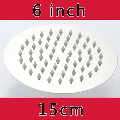 Round 6 inch 6 ''8'' дюймовый круглый квадратный ультра тонкий большой дождевой насадка для душа из нержавеющей стали панель большой водный ток Ванная Комната Верхний спрей для душа - Цвет: Round 6 inch