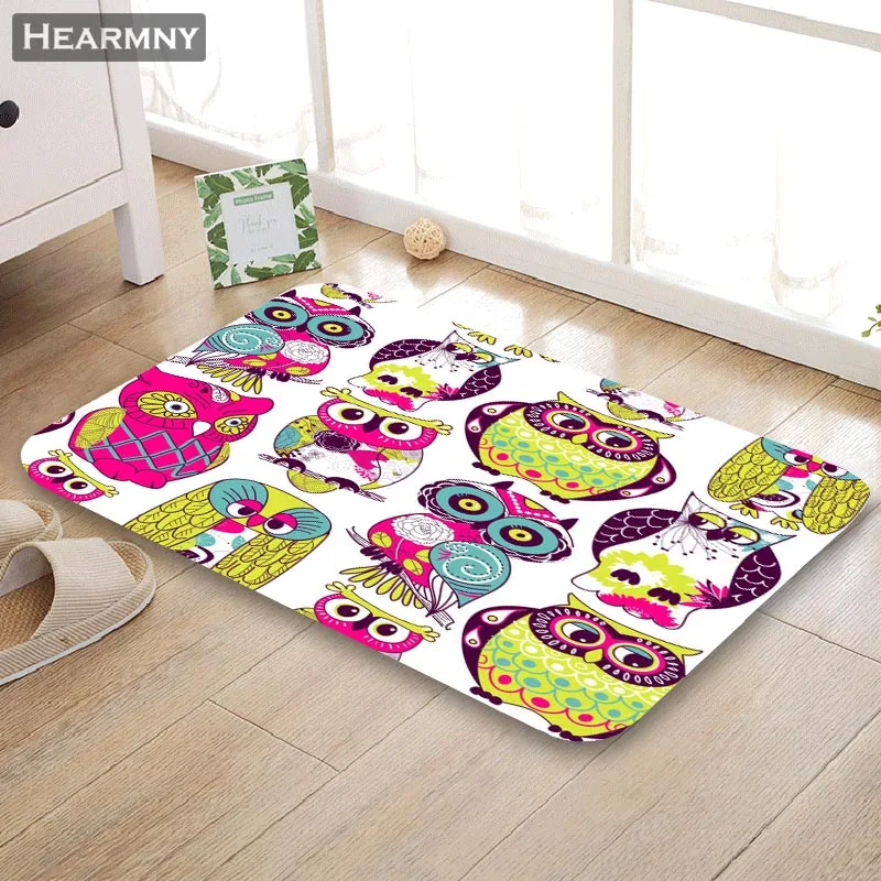 Красивый коврик с изображением совы напольный для дома креативный супер мягкий