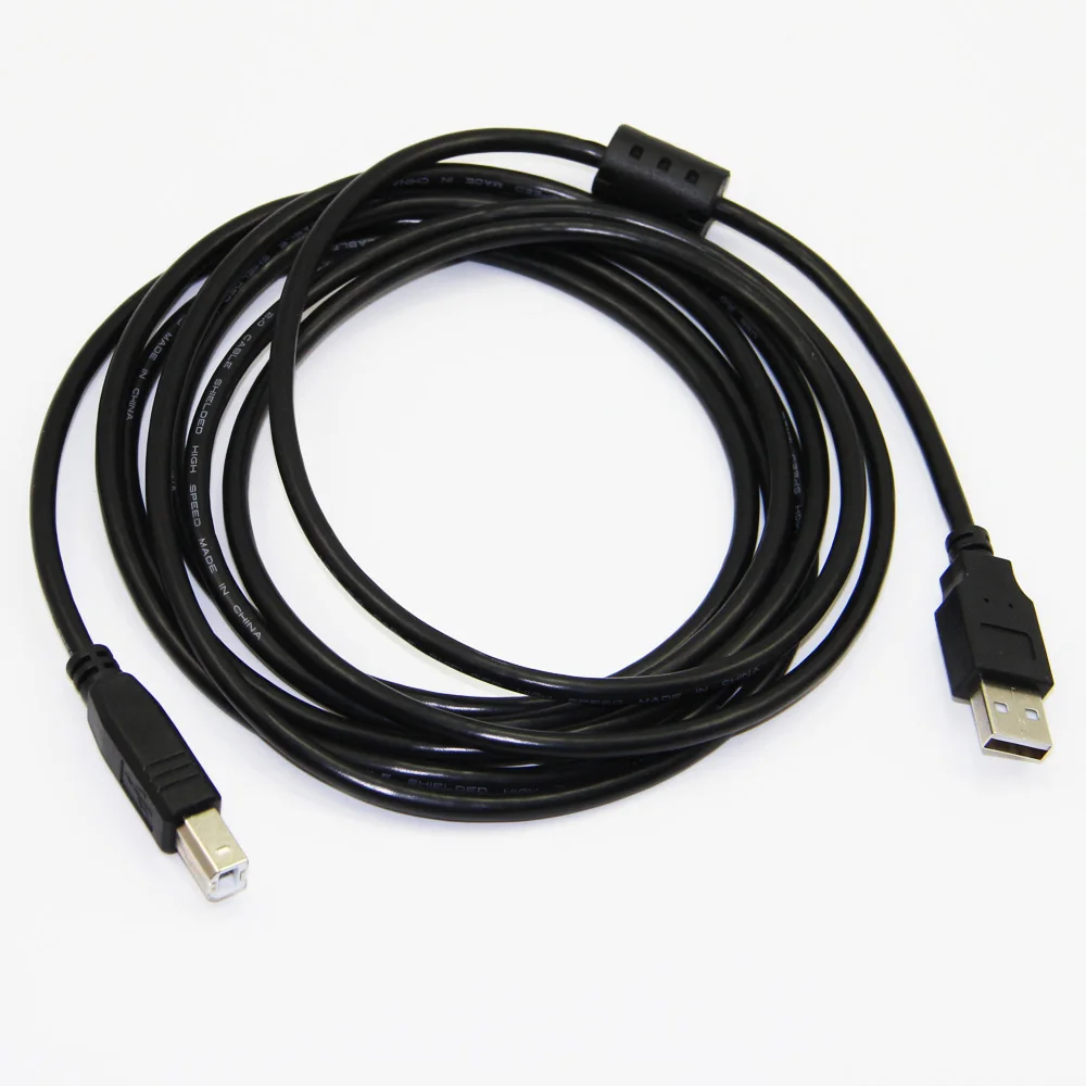 Bochara USB 2,0 кабель для принтера тип A папа-Тип B Папа из фольги+ Плетеный(внутри) экранированный 30 см 50 см 1 м 1,5 м 1,8 м 3 м 5 м