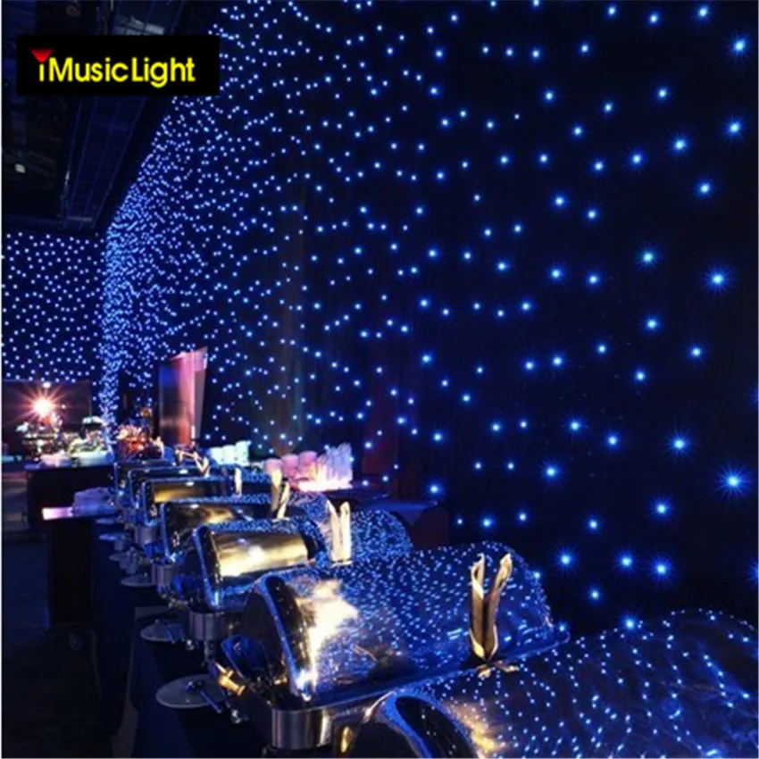 Огнестойкая ткань 3 м x 4 светодиодный Звездный тканевый фон DJ DMX512 сине белый