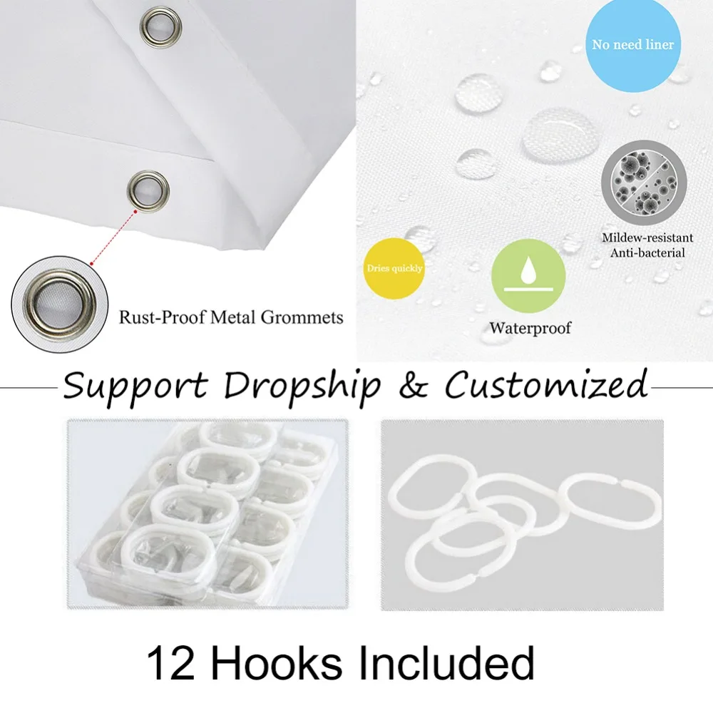 

LB 72'' Waterproof Stripes And Yellow Pineapple Shower Curtains Set Bathroom Curtain Fabric For Bathtub Home Decor with 12 Hooks