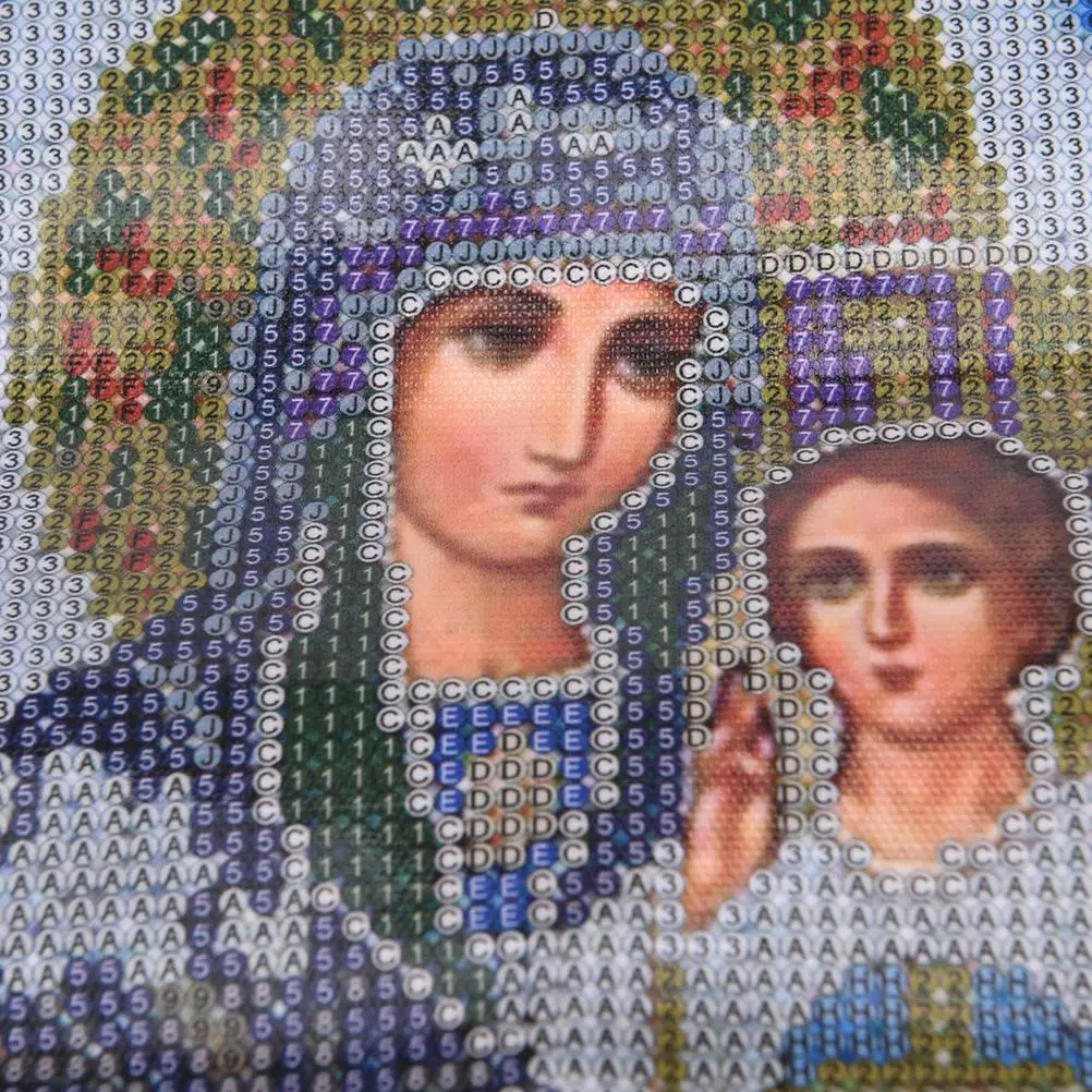 DIY 5D Алмазная мозаика Девы и Иисуса Религиозная Живопись Вышивка крестом высокое