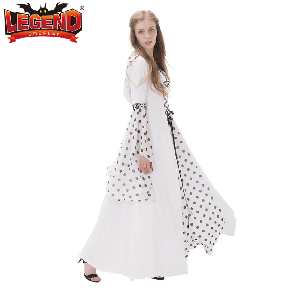 Белое свадебное платье средневекового возрождения искусственное рококо мари