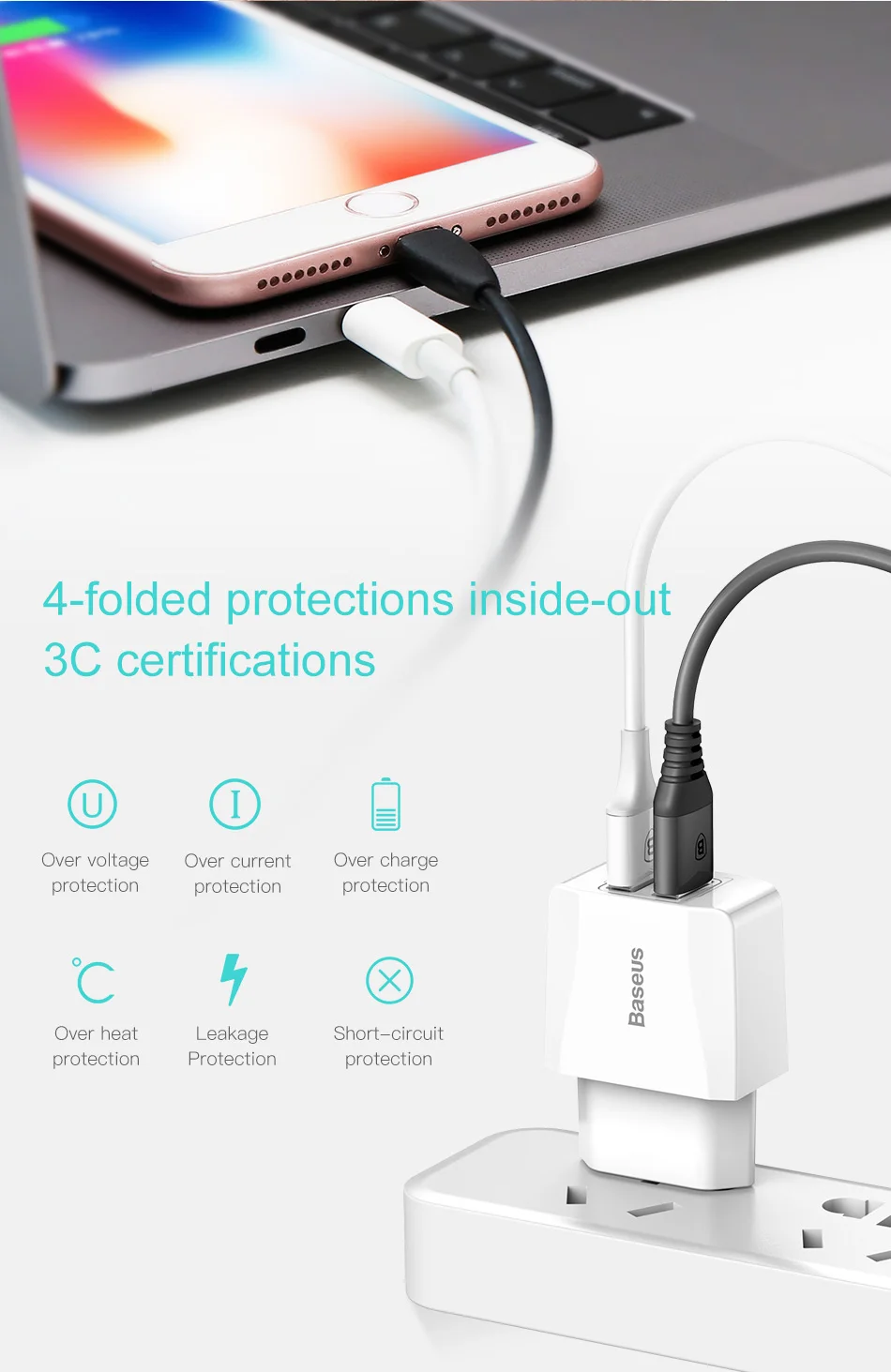 Baseus EU Plug 2.1A Max Dual USB быстрое зарядное устройство для iPhone зарядное устройство для samsung Xiaomi телефон зарядное устройство адаптер
