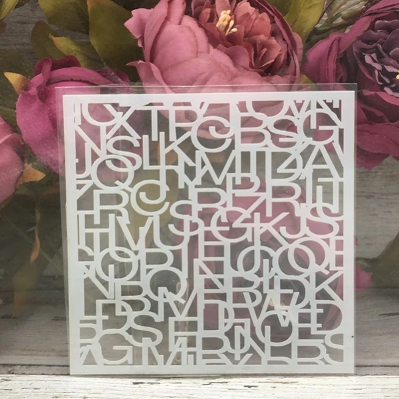 

1Pcs 5*5" Uppercase Letters DIY Layering Stencils Wall Painting Scrapbook Coloring Embossing Album Decorative Card Template
