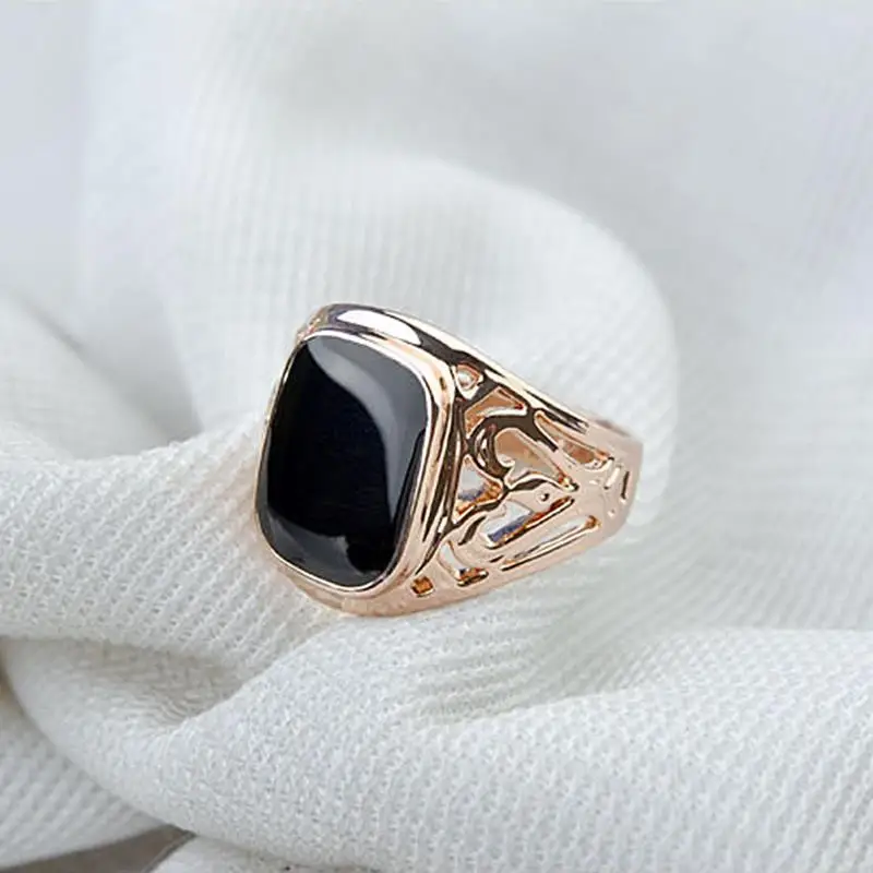 PINKSEE Модные мужские кольца золотые цвета розового золота резные камни Античная