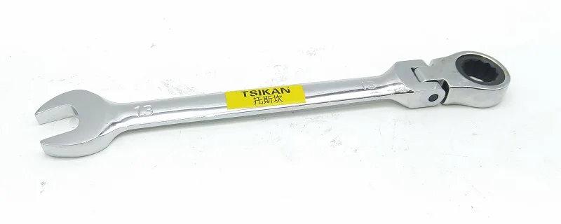 

New 1pcs 13MM CR-V Flexible Head Wrench Ratcheting Wrench Spanner Tool Metric DIN.c