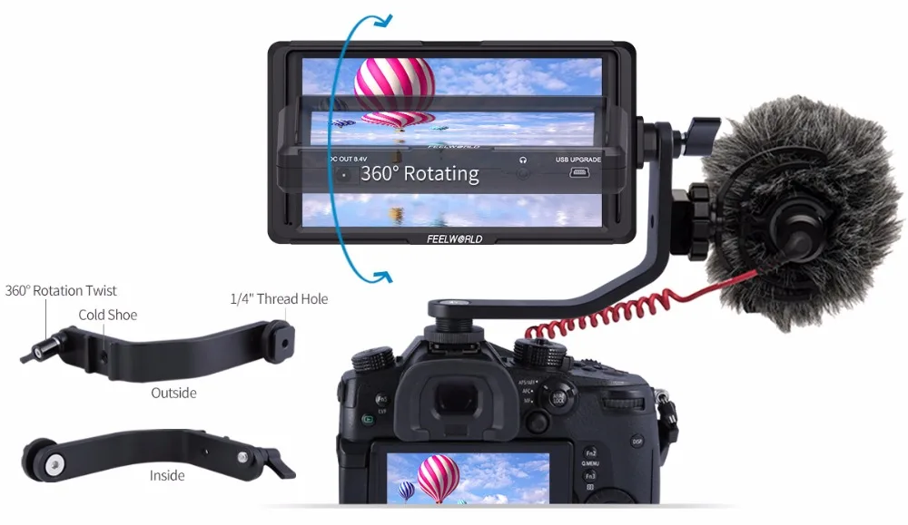 FEELWORLD F5 " DSLR камера полевой монитор 4K HDMI Full HD 1920x1080 ips видео Peaking Focus Assist с NP750 батарея+ зарядное устройство