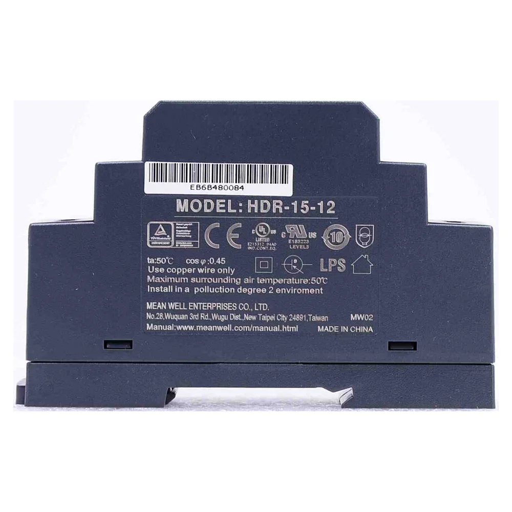 MEAN WELL HDR-15-5 2.4A 12 Вт 5 В meanwell ультра тонкая ступенчатая форма din-рейку источник питания HDR-15