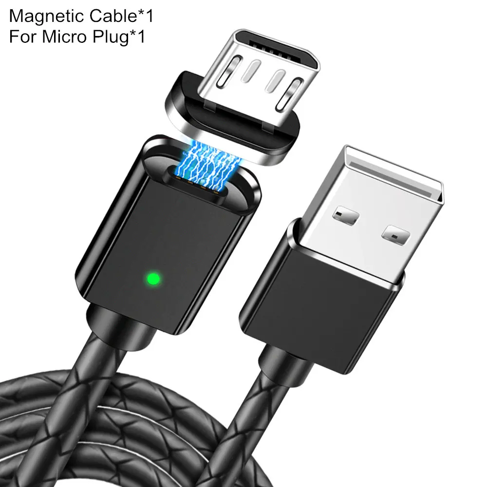 black micro USB Магнитный кабель Олаф Micro usb type C, супер быстрое зарядное устройство для телефона Microusb type-C, магнитное зарядное устройство usb c для iphone 7 8 huawei xiaomi - Цвет: black micro USB