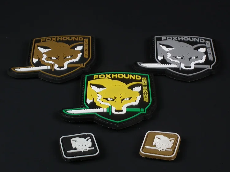 Металлическая Экипировка, твердая эмблема Foxhound, нашивка, форма, ПВХ нашивка, нашивка Militaria Fox Hound, специальная группа, нашивки